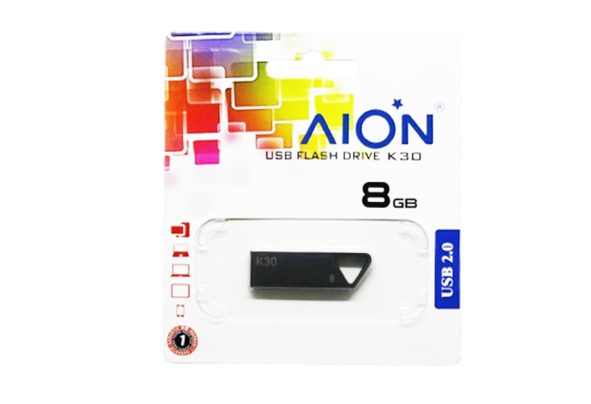 MEMORIA USB AION 8GB K30 METAL GLOSSY-CHROME