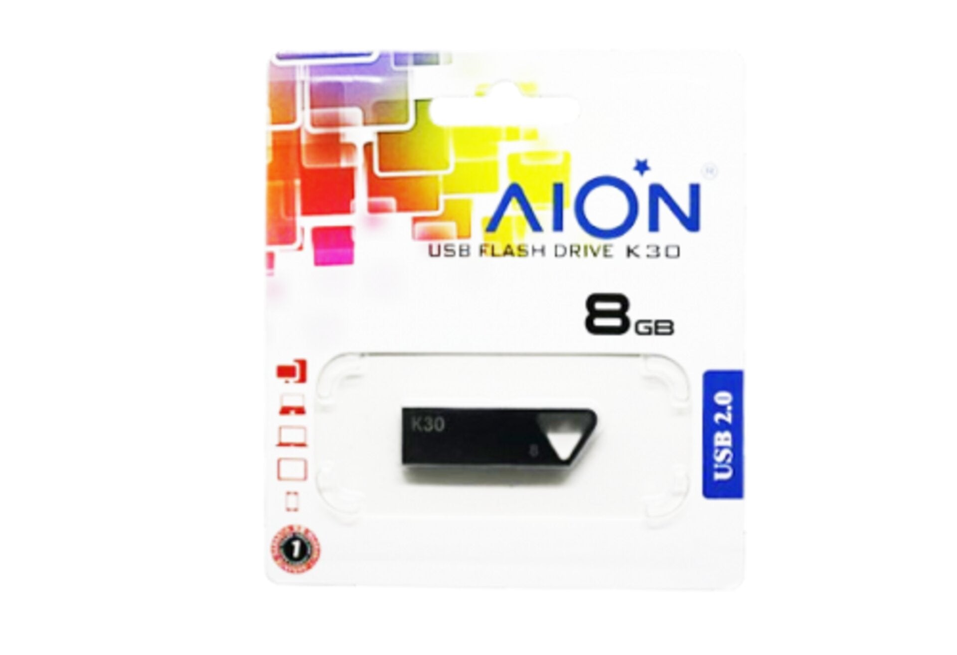 MEMORIA USB AION 8GB K30 METAL NON-GLOSSY-CHROME