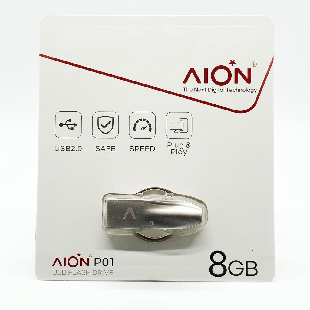 MEMORIA USB AION 8GB P01 2.0 METALICA LLAVERO