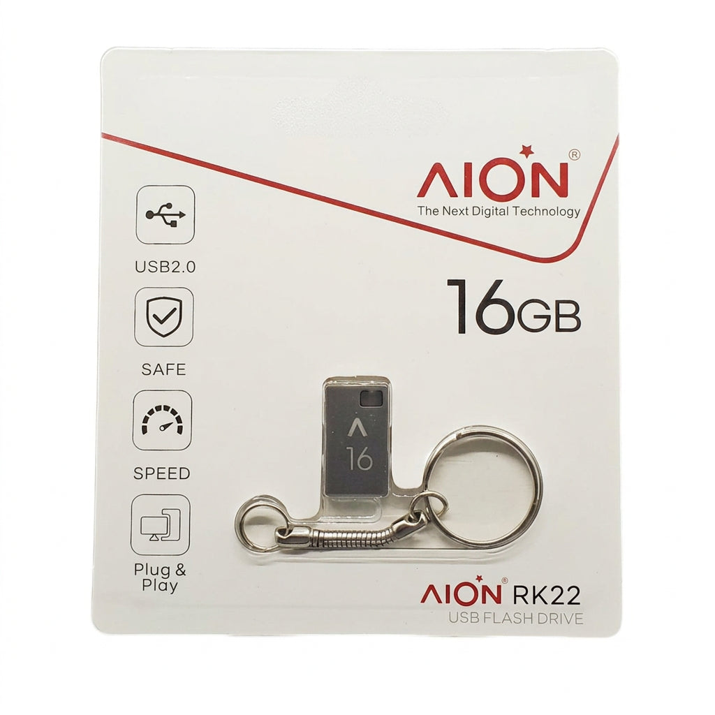 MEMORIA USB MINI AION 16GB RK22 2.0 METALICA LLAVERO