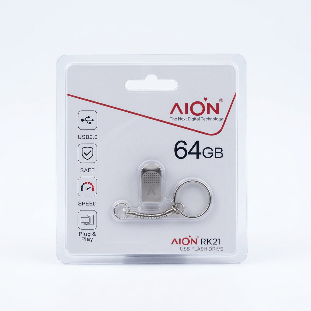MEMORIA USB MINI AION 64GB RK21 2.0 METALICA LLAVERO