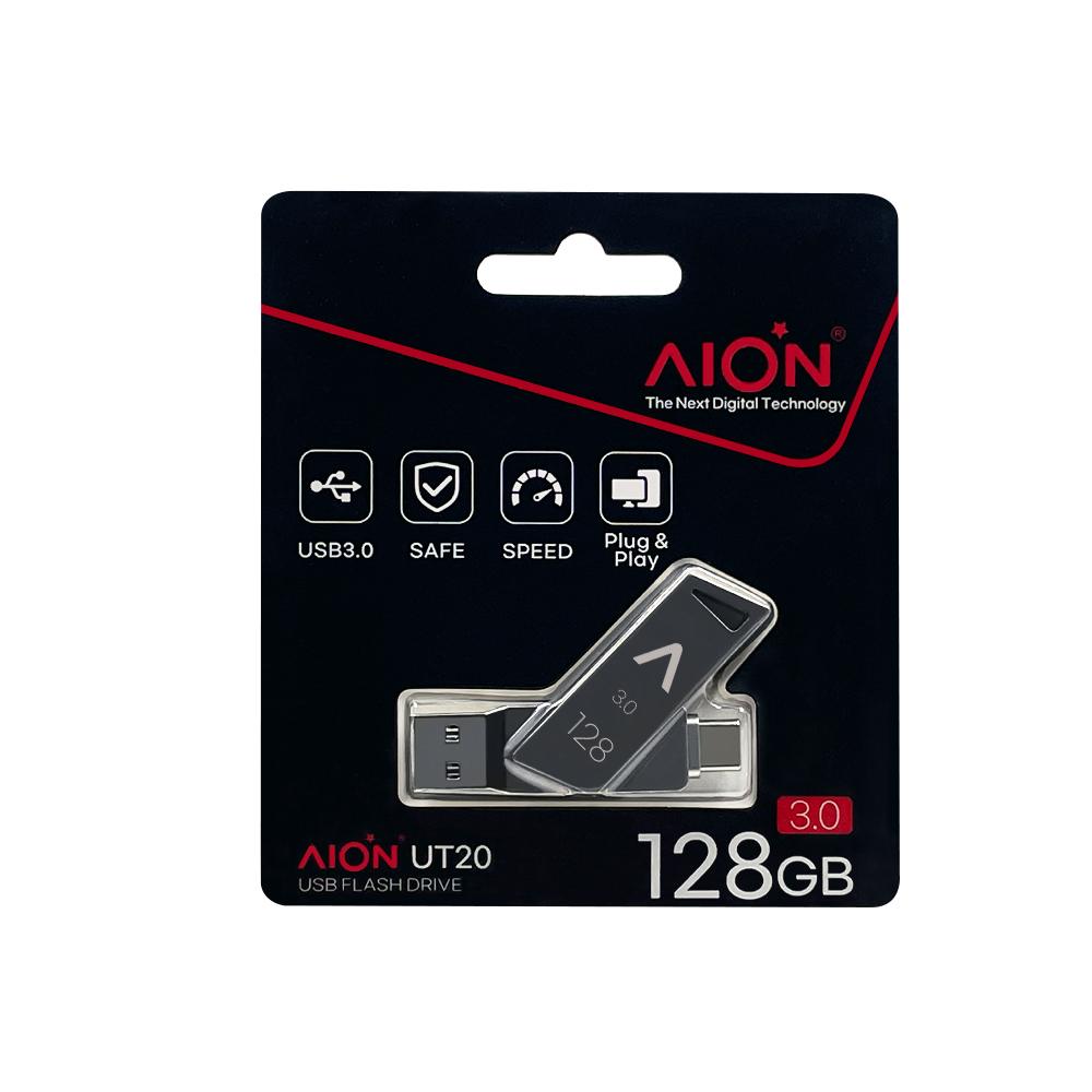 MEMORIA USB UT20 AION 128GB 3.0 METAL NEGRO USB/C 3.0