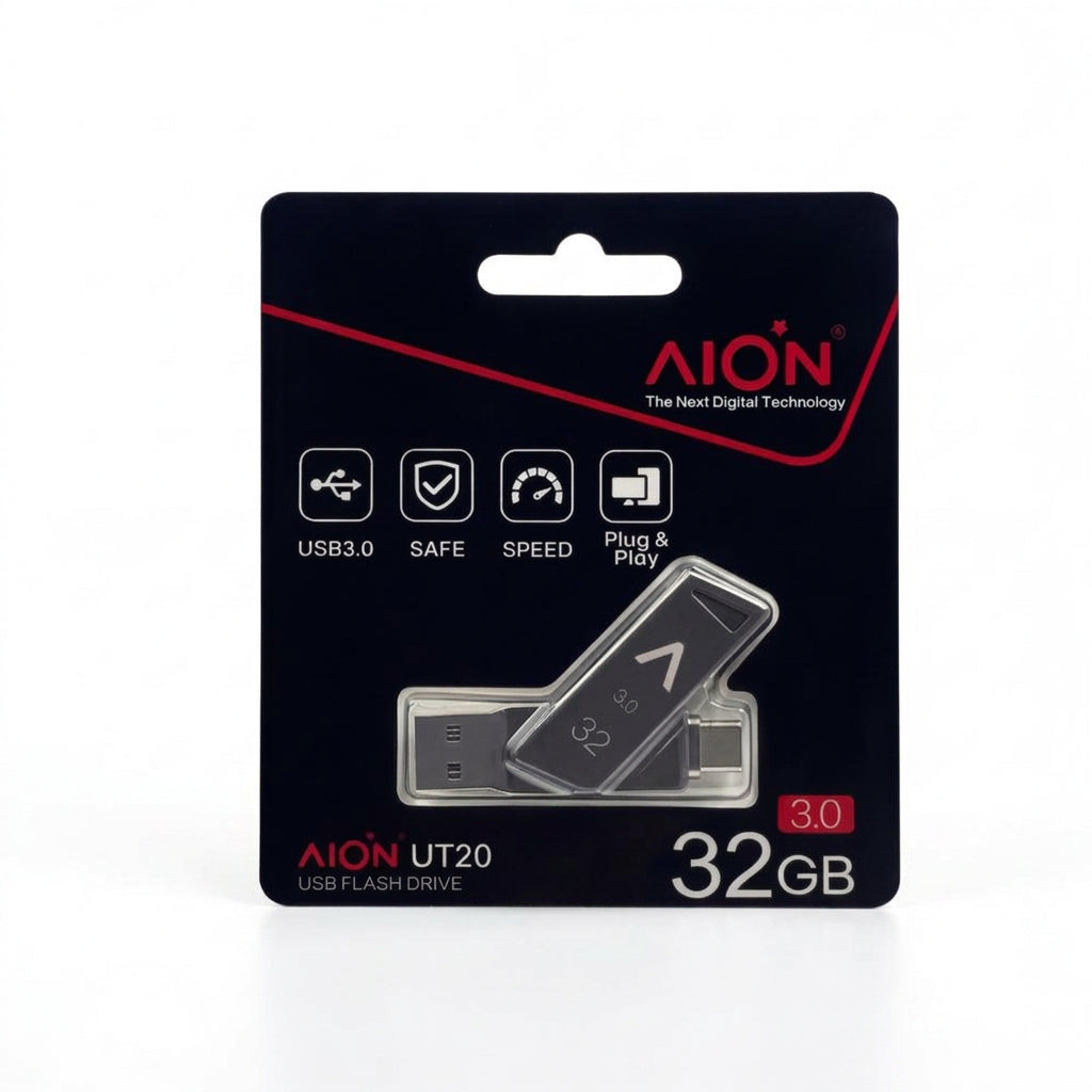 MEMORIA USB UT20 AION 32GB 3.0 METAL NEGRO USB/C 3.0
