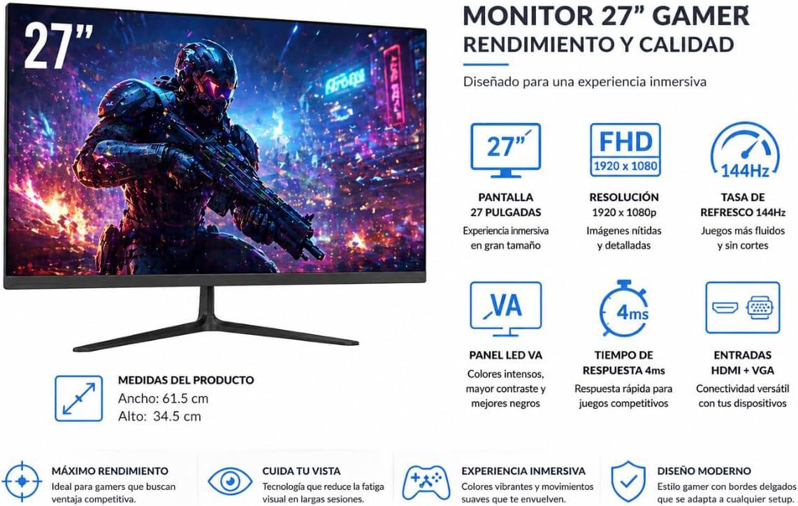 MONITOR Q-TOUCH LED 27" QT-2700 HDMI /VGA