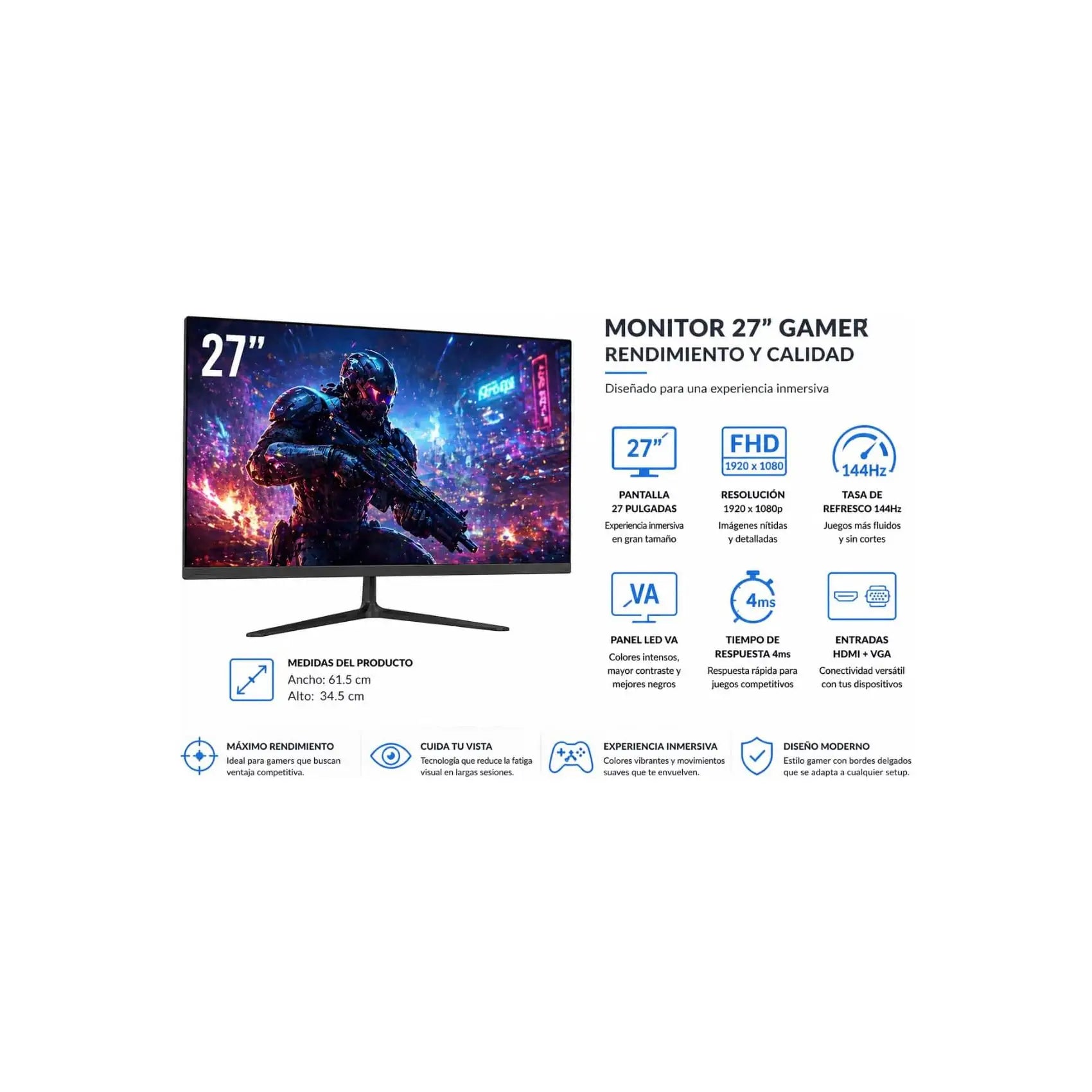 MONITOR Q-TOUCH LED 27" QT-2700 HDMI /VGA
