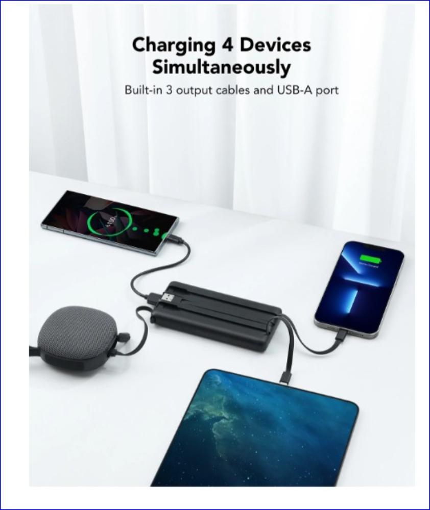 POWER BANK AION VP-1116 10000 mAh 4 CONECTORES