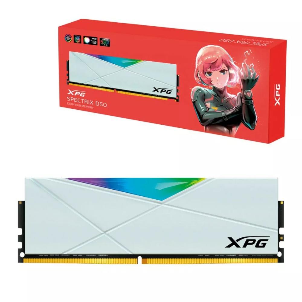 Ram Adata Spectrix Xpg D50 Ddr4 8gb 3200 Mhz Gamer Rgb Blan