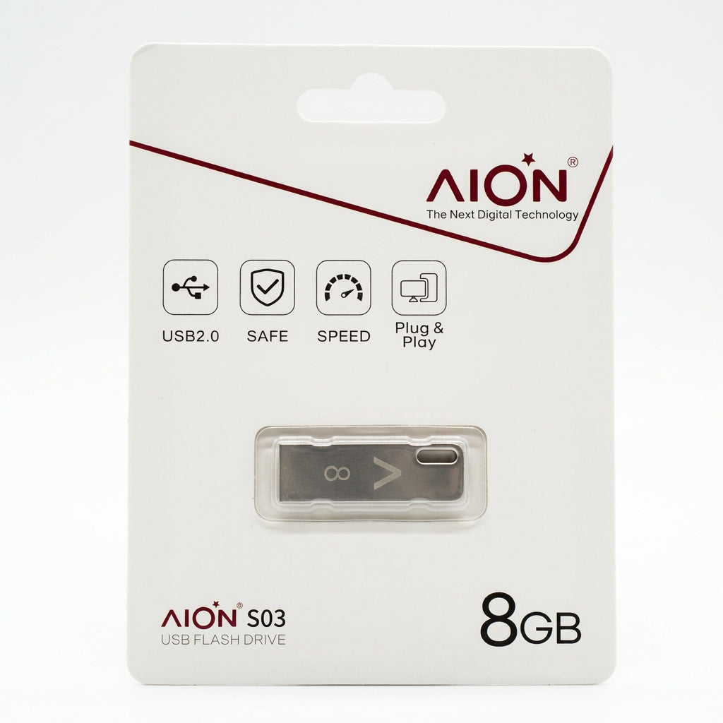 MEMORIA USB S03 AION 8GB 2.0 METAL