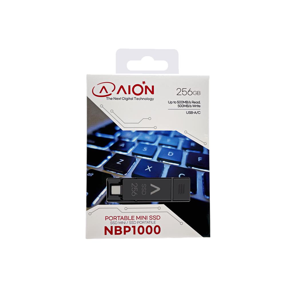 SSD MINI AION NBP1000 256GB USB-C 500MB/S USB 3.0 NEGRO