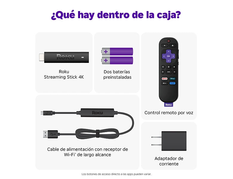 ROKU STREAMING STICK 4K HD/4K/HDR CON CONTROL
