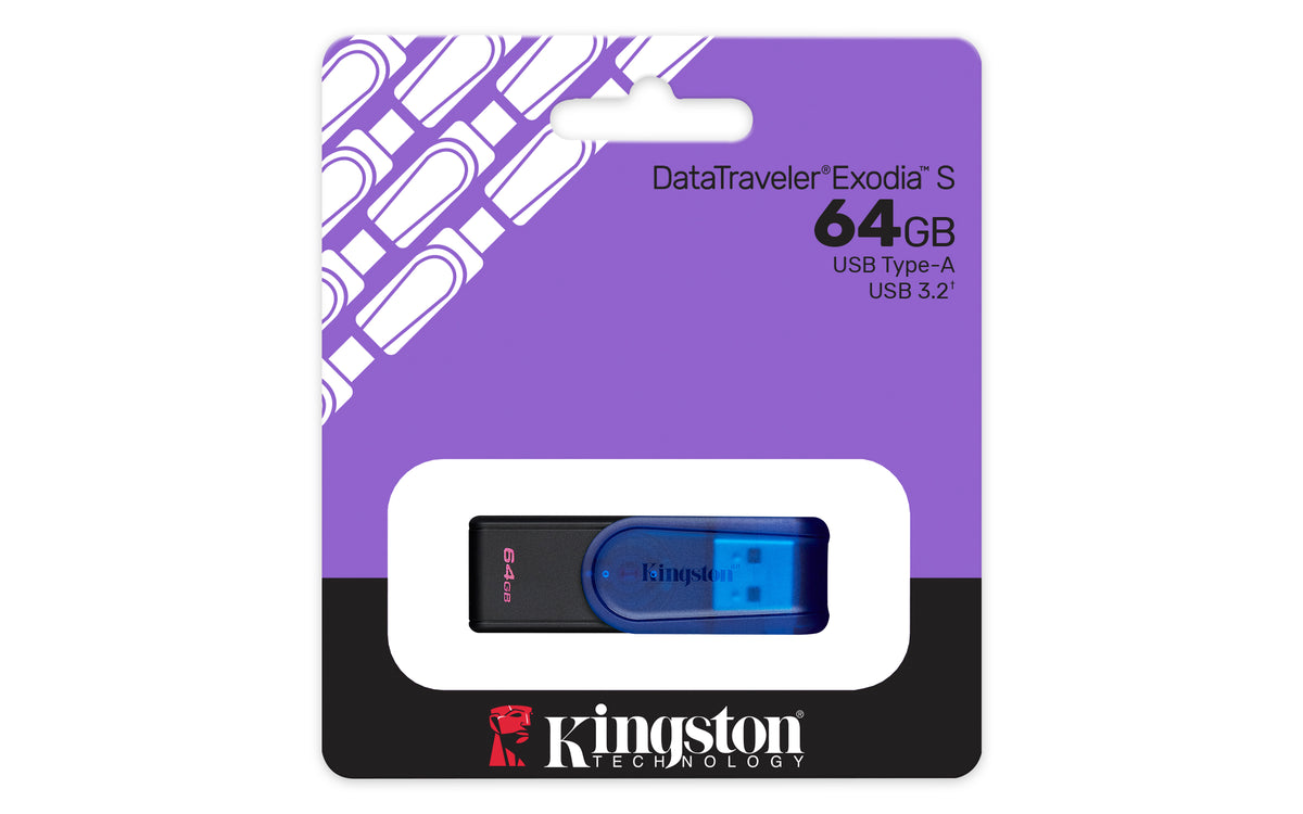 MEMORIA KINGSTON USB 64GB EXODIA S 3.2 GIRATORIA