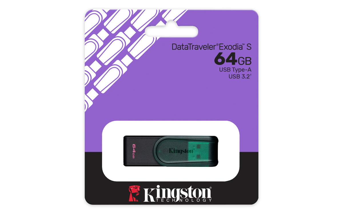 MEMORIA KINGSTON USB 64GB EXODIA S 3.2 GIRATORIA