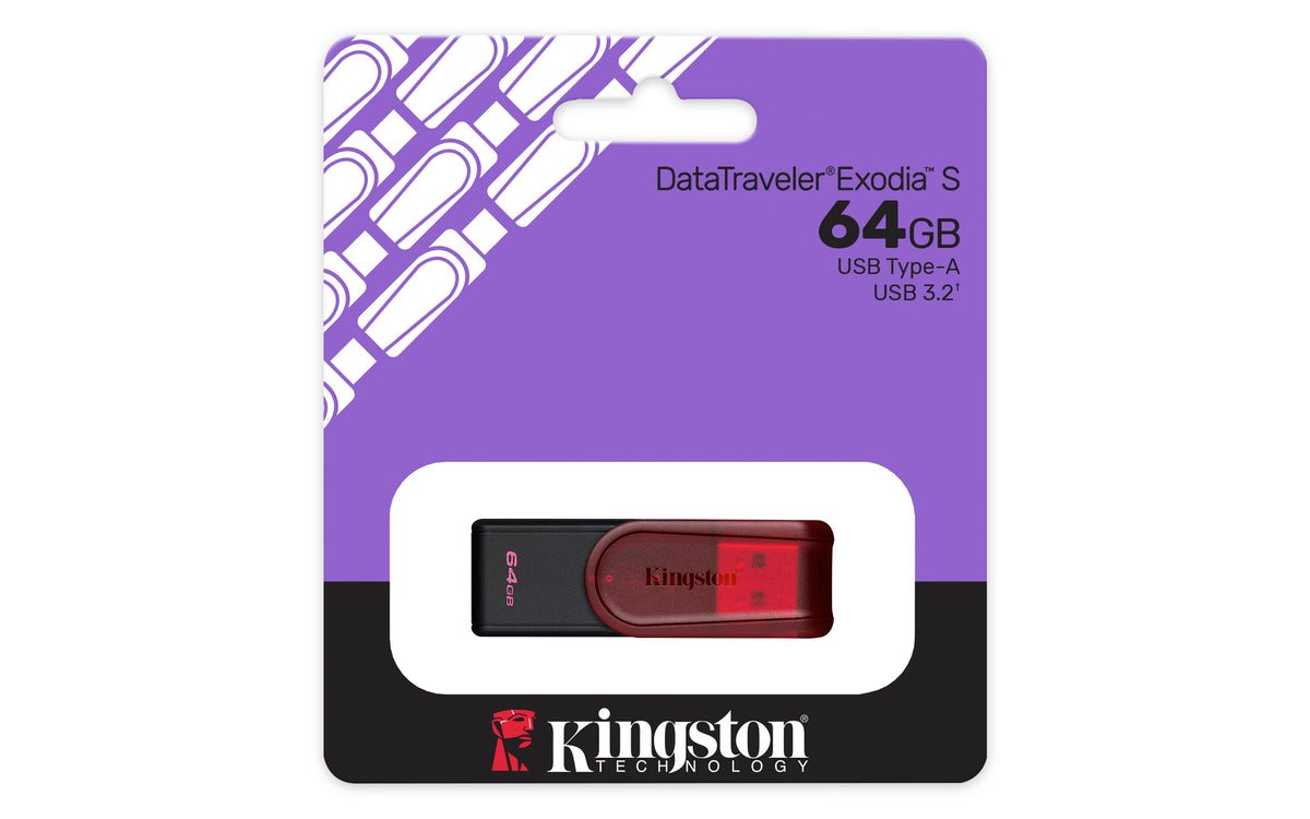 MEMORIA KINGSTON USB 64GB EXODIA S 3.2 GIRATORIA